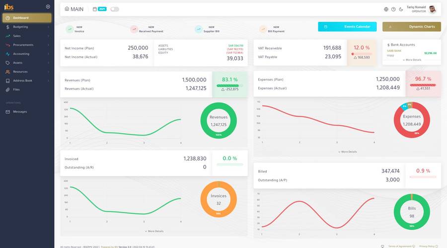 ERP executive dashboard